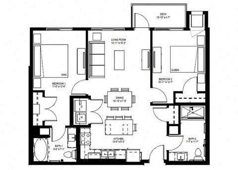 Millberry_2 Bedroom Floor Plan at Millberry Apartments, St. Paul